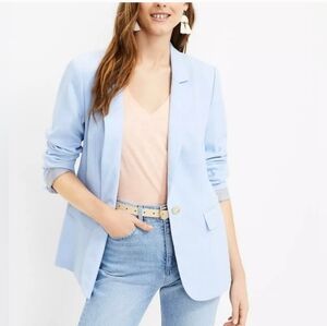 EUC LOFT DENIM LOOK LINEN BLAZER